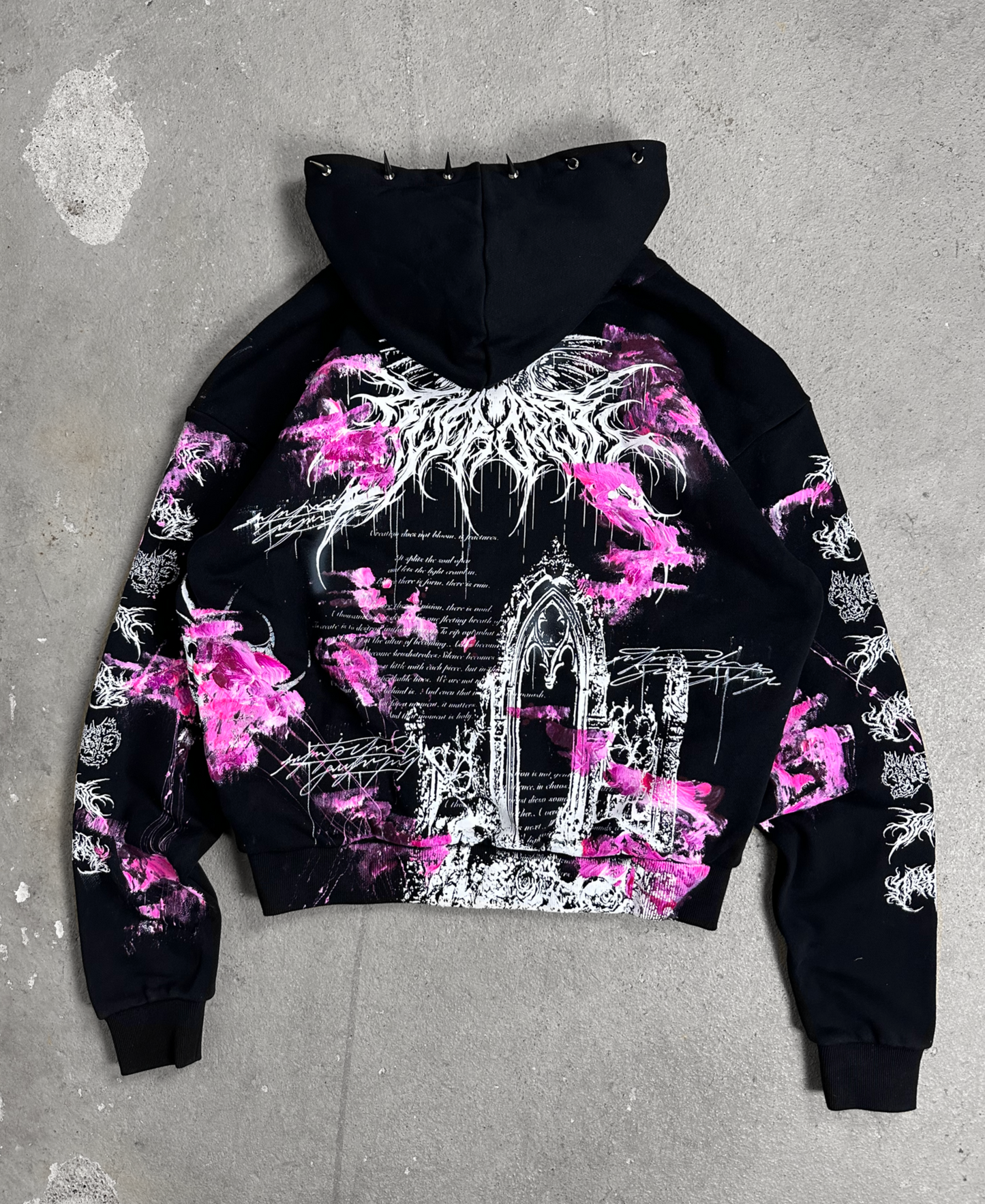 1of1 spiked OVERDXSE MAGNOLIA HOODIE size S