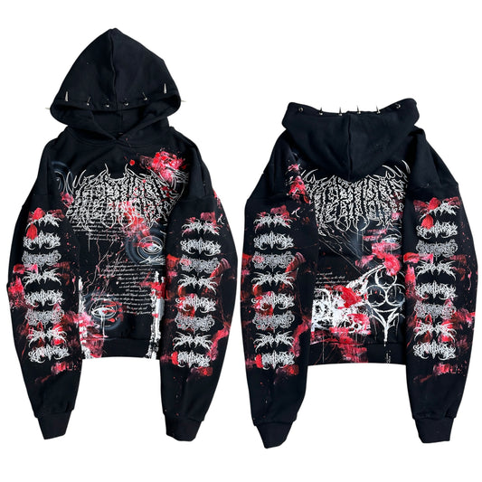 1of1 spiked BLOODY OVERDXSE HOODIE size XXL