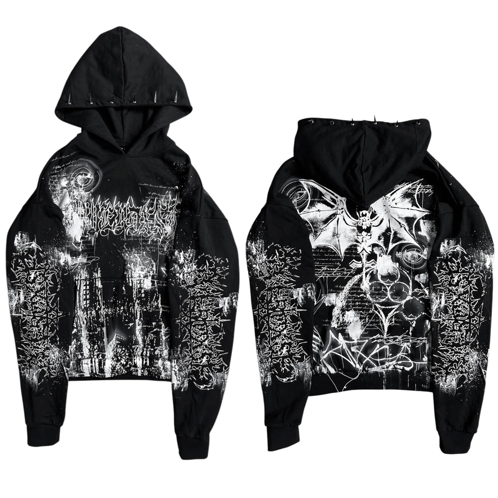 1of1 spiked OVERDXSE HOODIE size XL