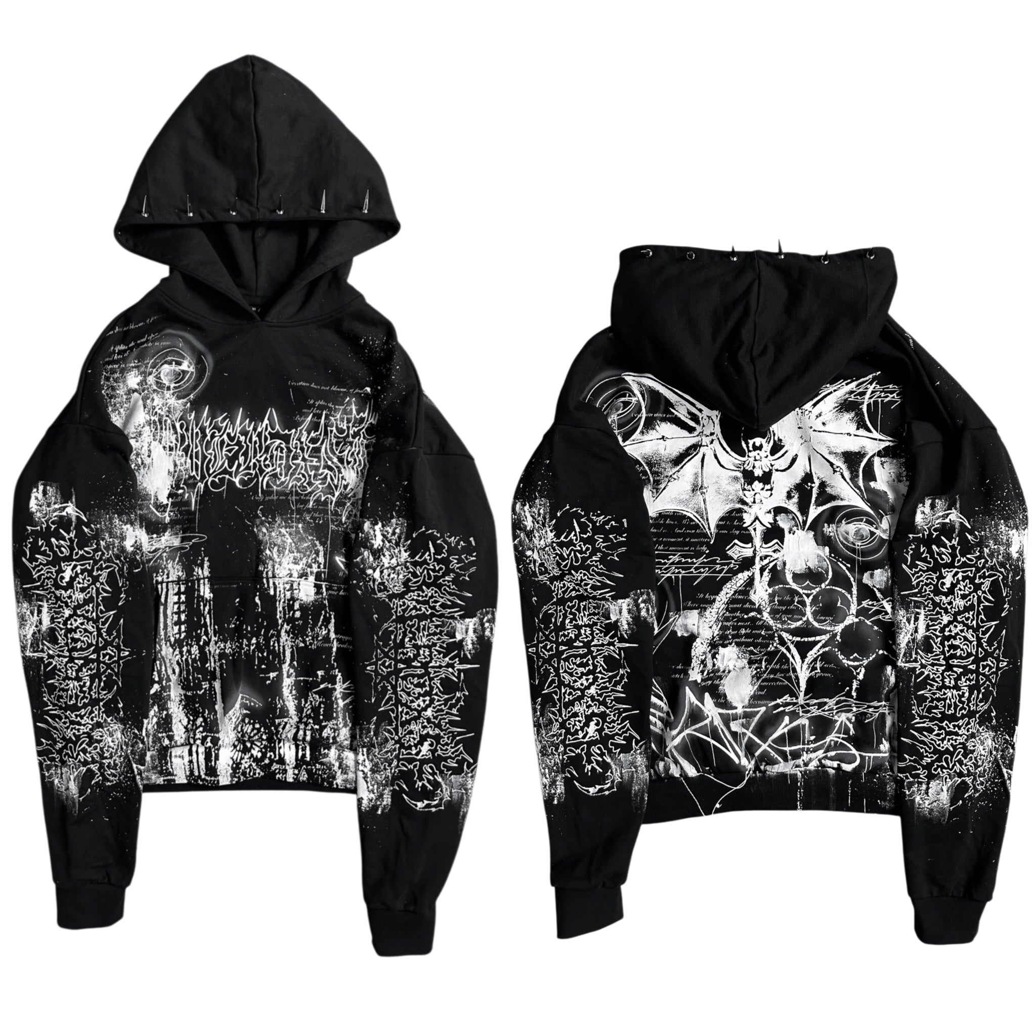 1of1 spiked OVERDXSE HOODIE size XL