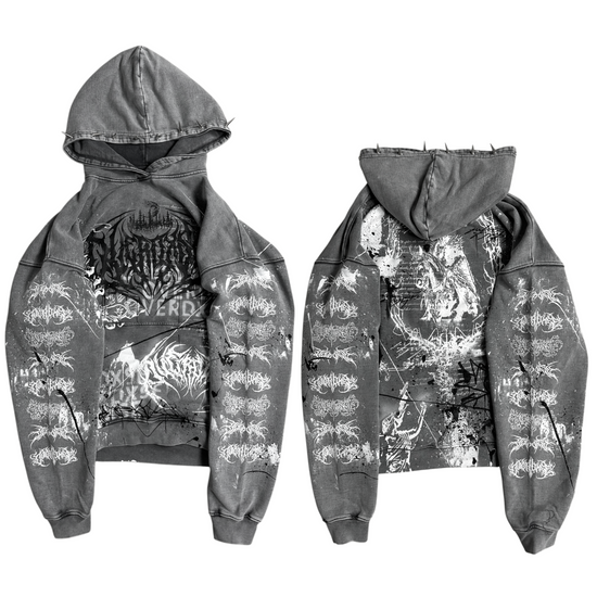 1of1 spiked OVERDXSE HOODIE size XL – OVERDXSE CLOTHING