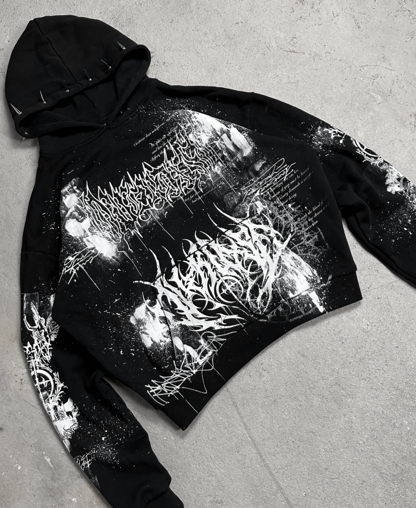 1of1 spiked OVERDXSE HOODIE size L