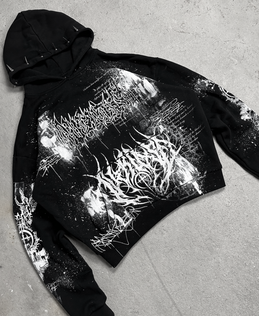 1of1 spiked OVERDXSE HOODIE size L