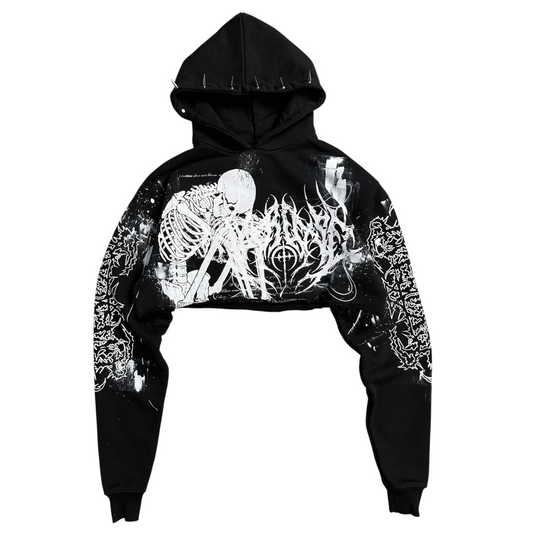1of1 spiked cropped OVERDXSE HOODIE size S