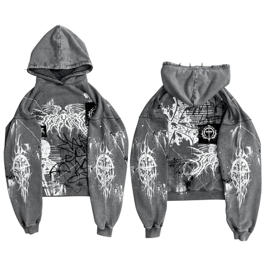 1of1 Stone washed spiked OVERDXSE HOODIE size L