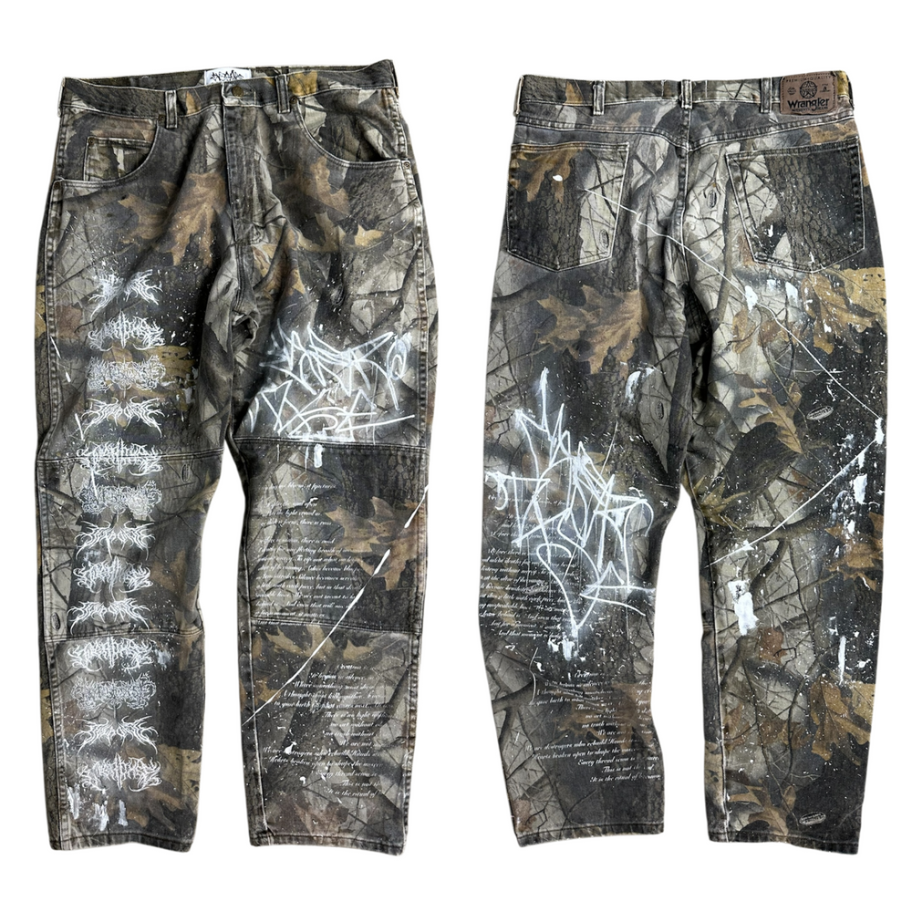1of1 real-tree OVERDXSE CAMO DENIM size 36x32 // width:45cm length:105cm