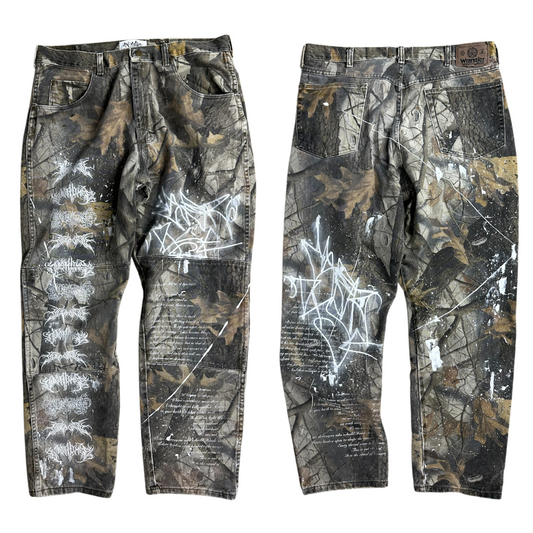 1of1 real-tree OVERDXSE CAMO DENIM size 36x32 // width:45cm length:105cm