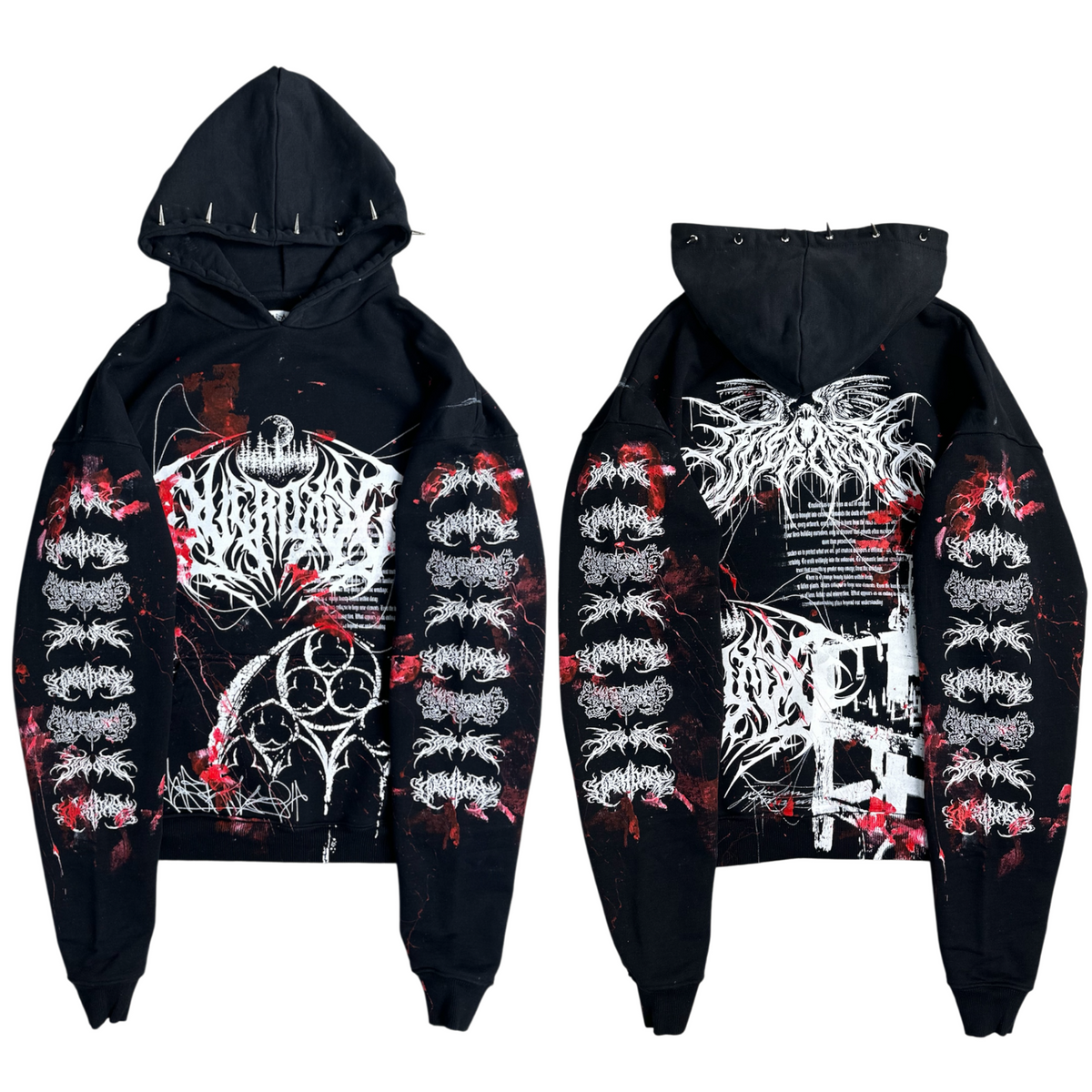1of1 spiked BLOODY OVERDXSE HOODIE size XXL