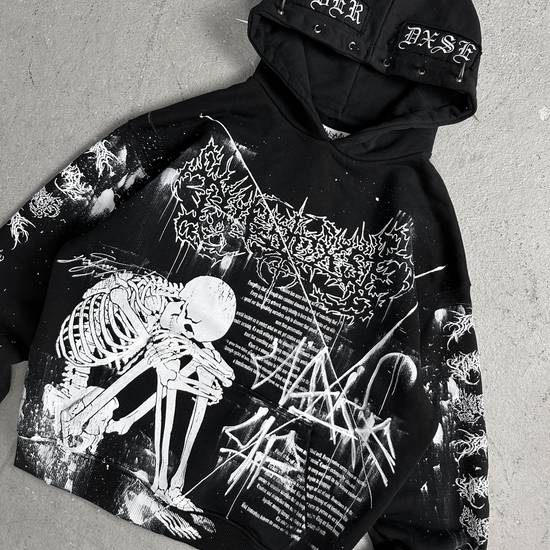 1of1 spiked OVERDXSE HOODIE size M – OVERDXSE CLOTHING