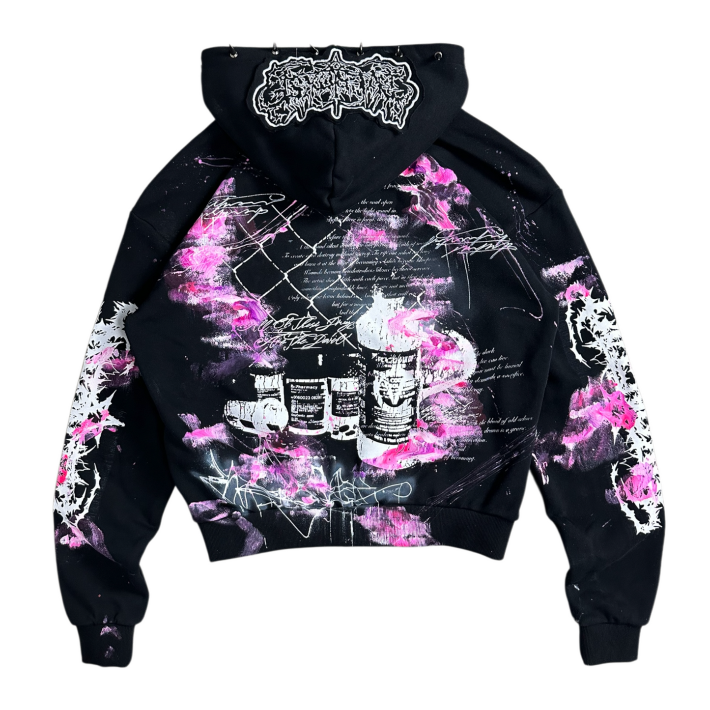 1of1 spiked OVERDXSE MAGNOLIA HOODIE size S