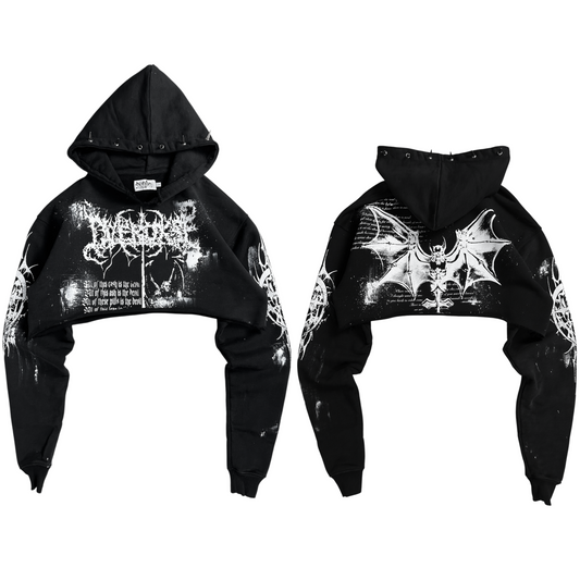 1of1 cropped spiked OVERDXSE HOODIE size S