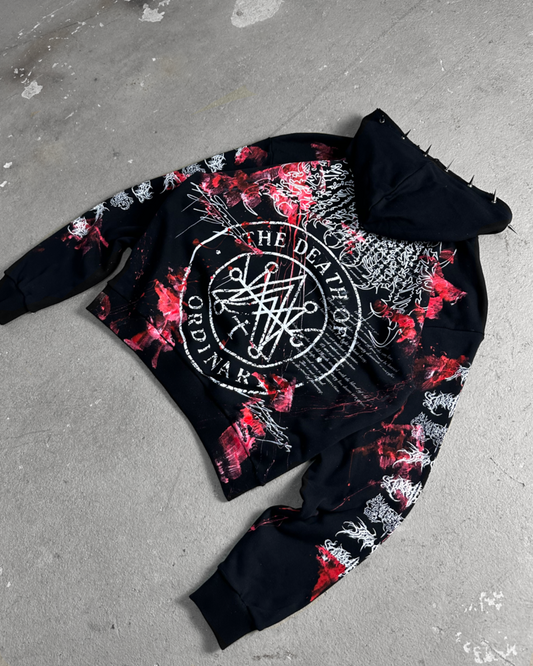 1of1 spiked BLOODY OVERDXSE HOODIE size L