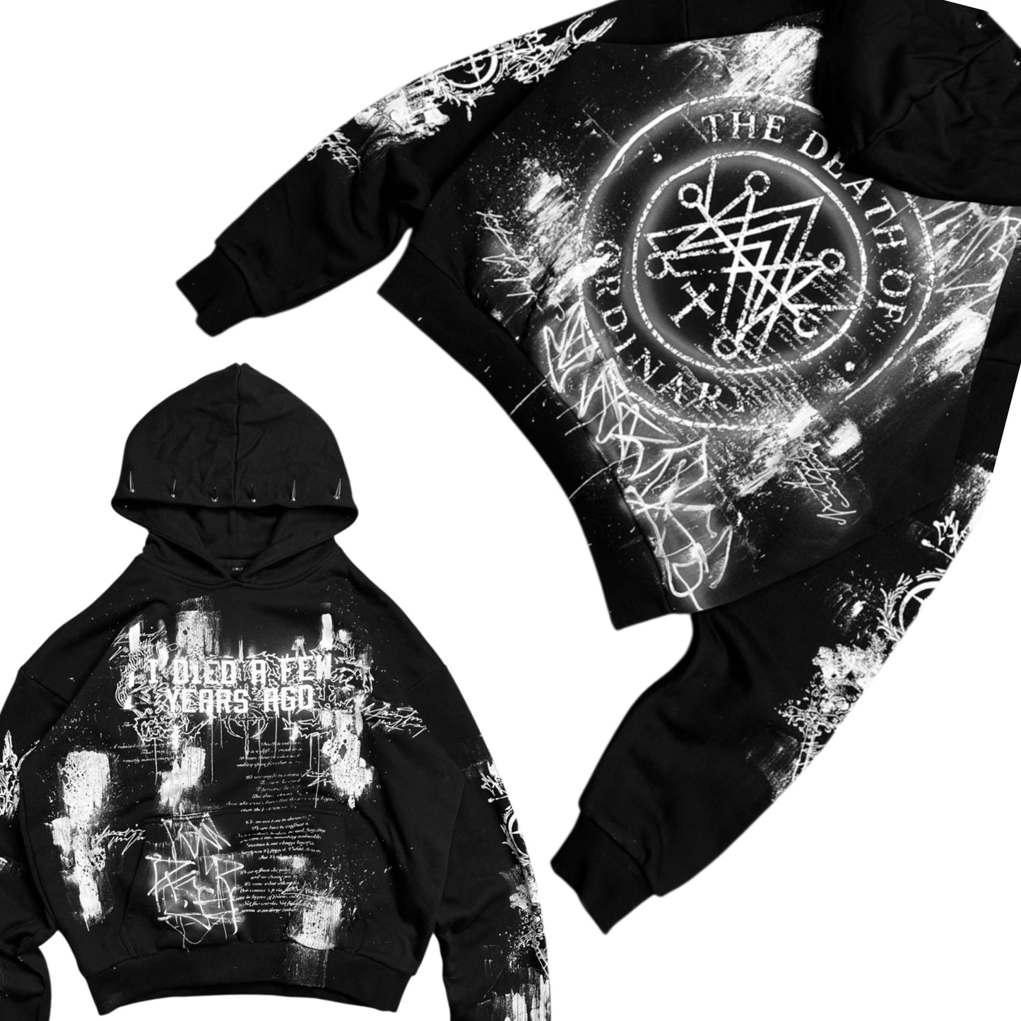 1of1 spiked OVERDXSE HOODIE size M