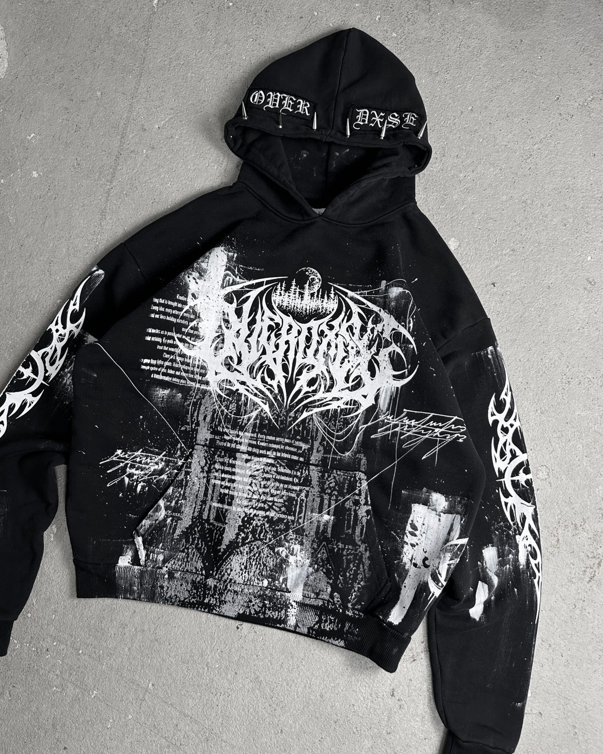 1of1 spiked OVERDXSE HOODIE size XL