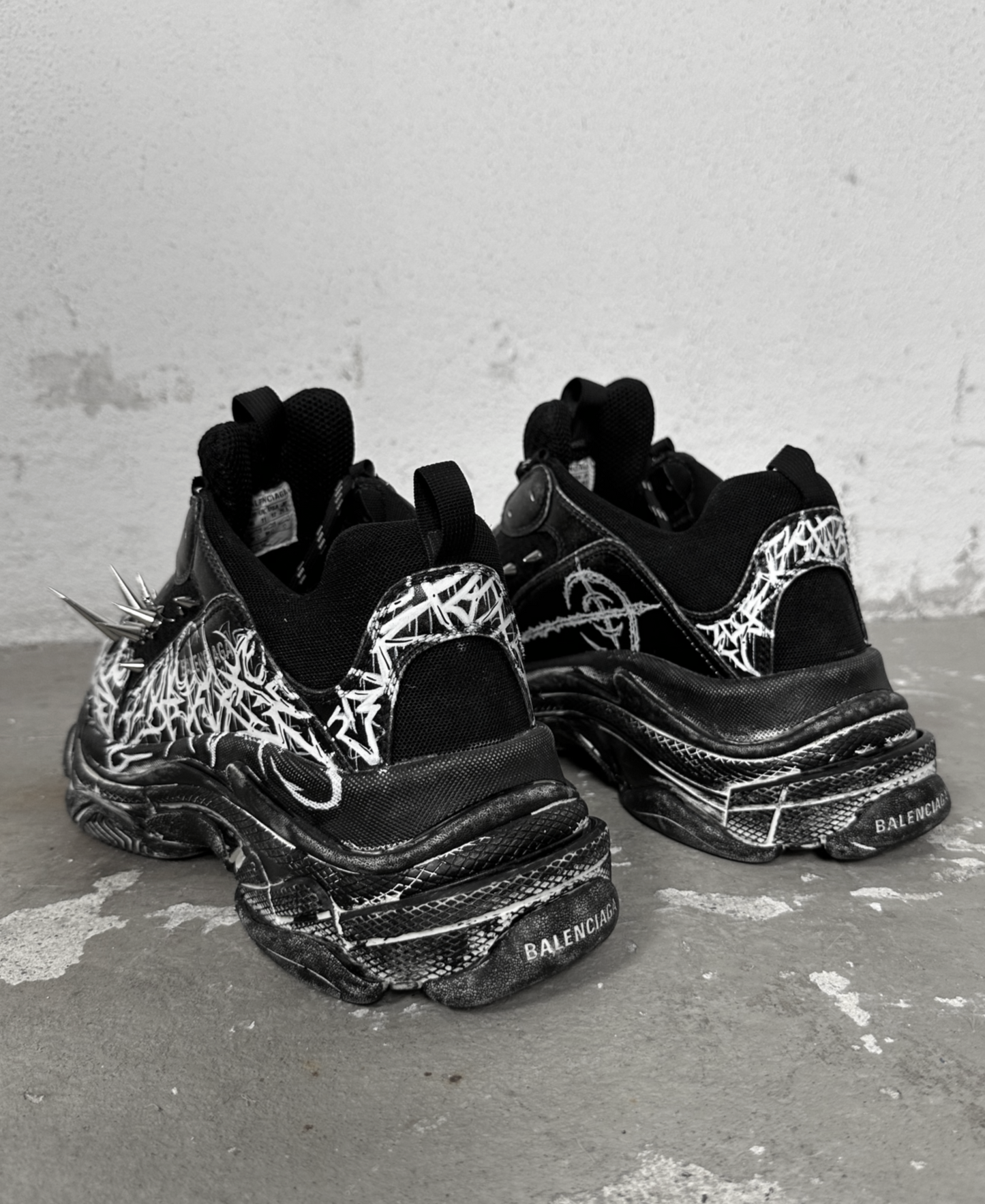 1of1 OVERDXSE / BALENCIAGA TRIPLE S SPIKE STOMPERS EU45