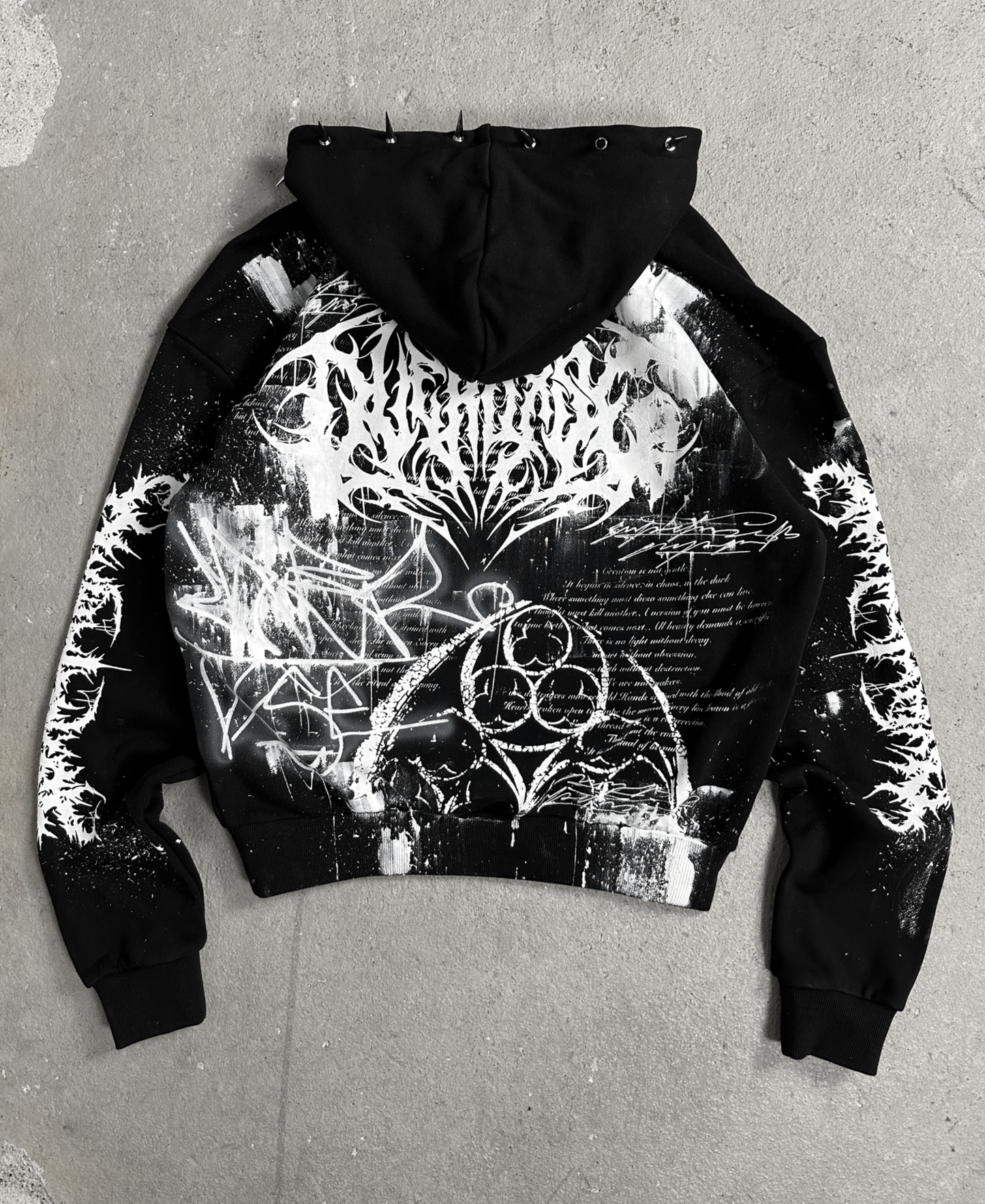 1of1 spiked OVERDXSE HOODIE size S