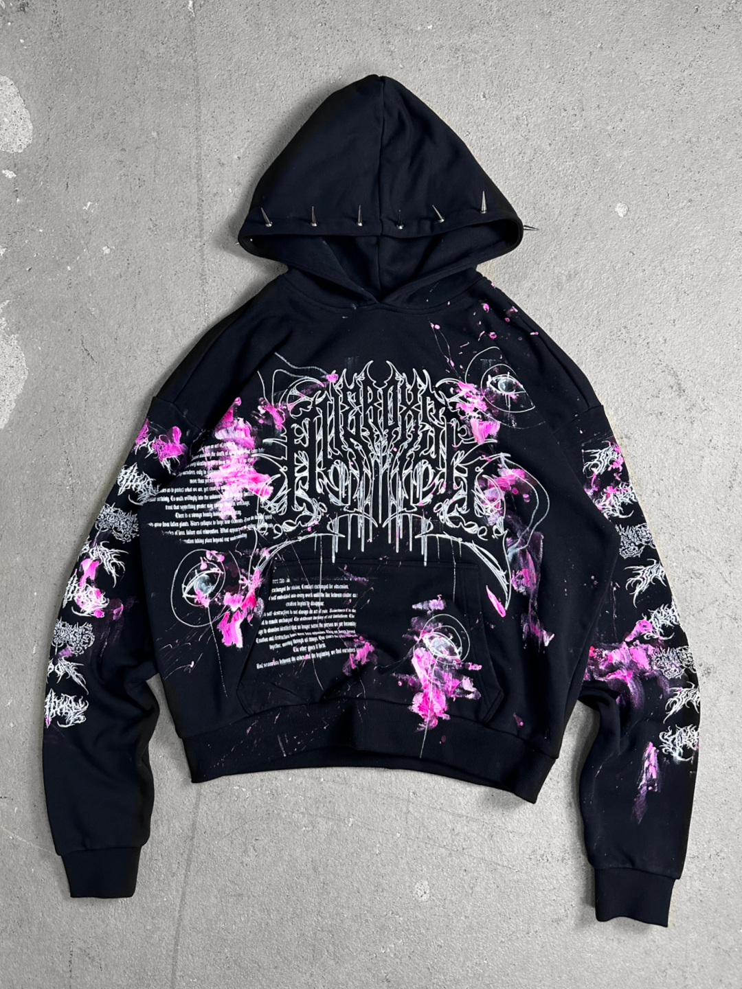 1of1 spiked OVERDXSE MAGNOLIA HOODIE size L