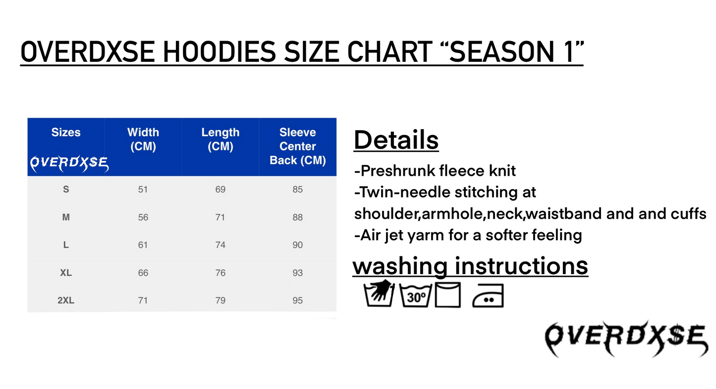 OVERDXSE SCYTHE HOODIE all sizes